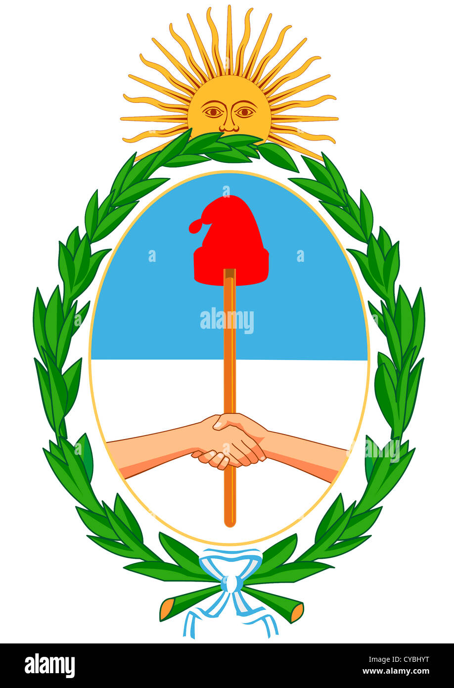 Wappen der Republik Argentinien. Stockfoto
