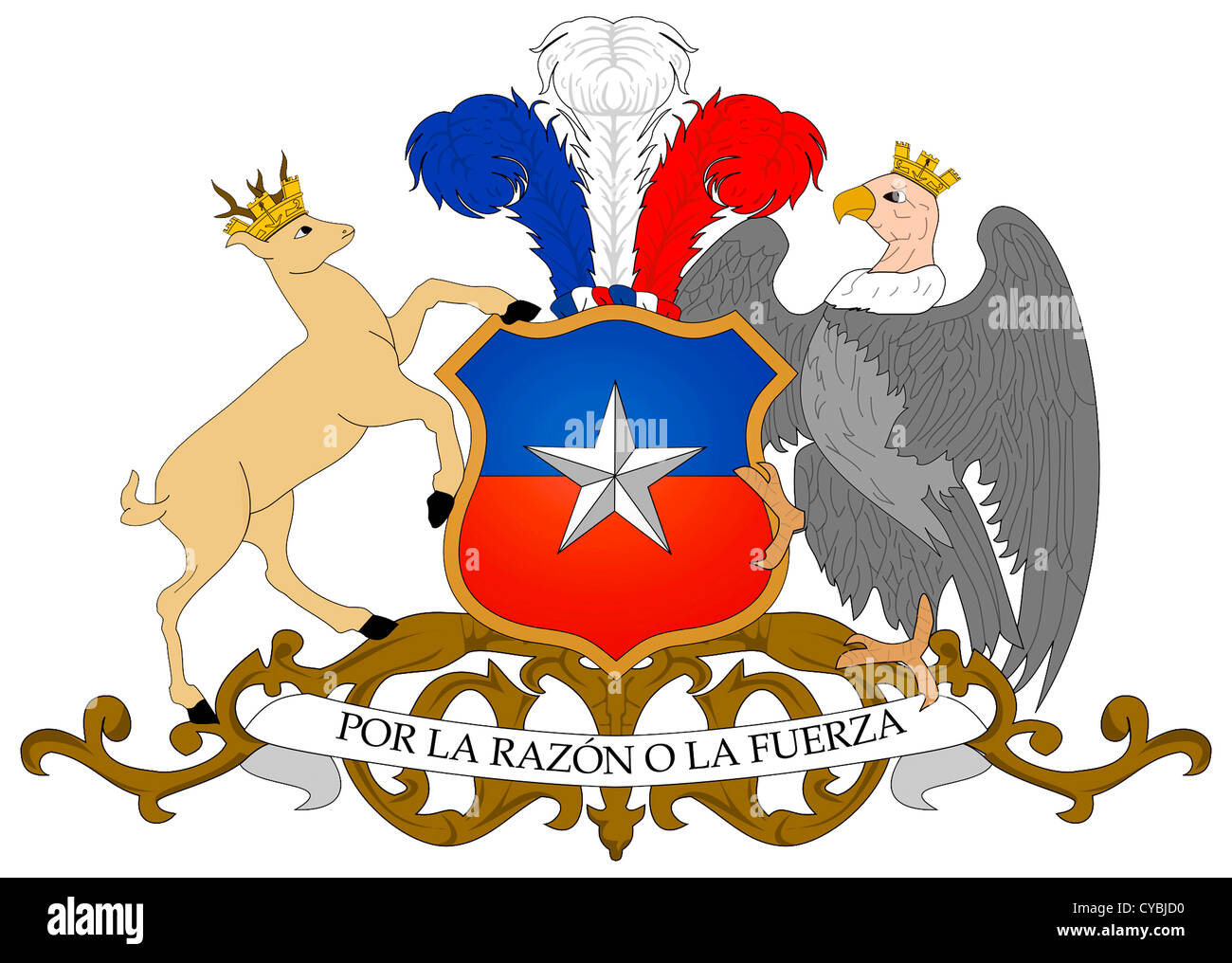 Wappen der Republik Chile. Stockfoto