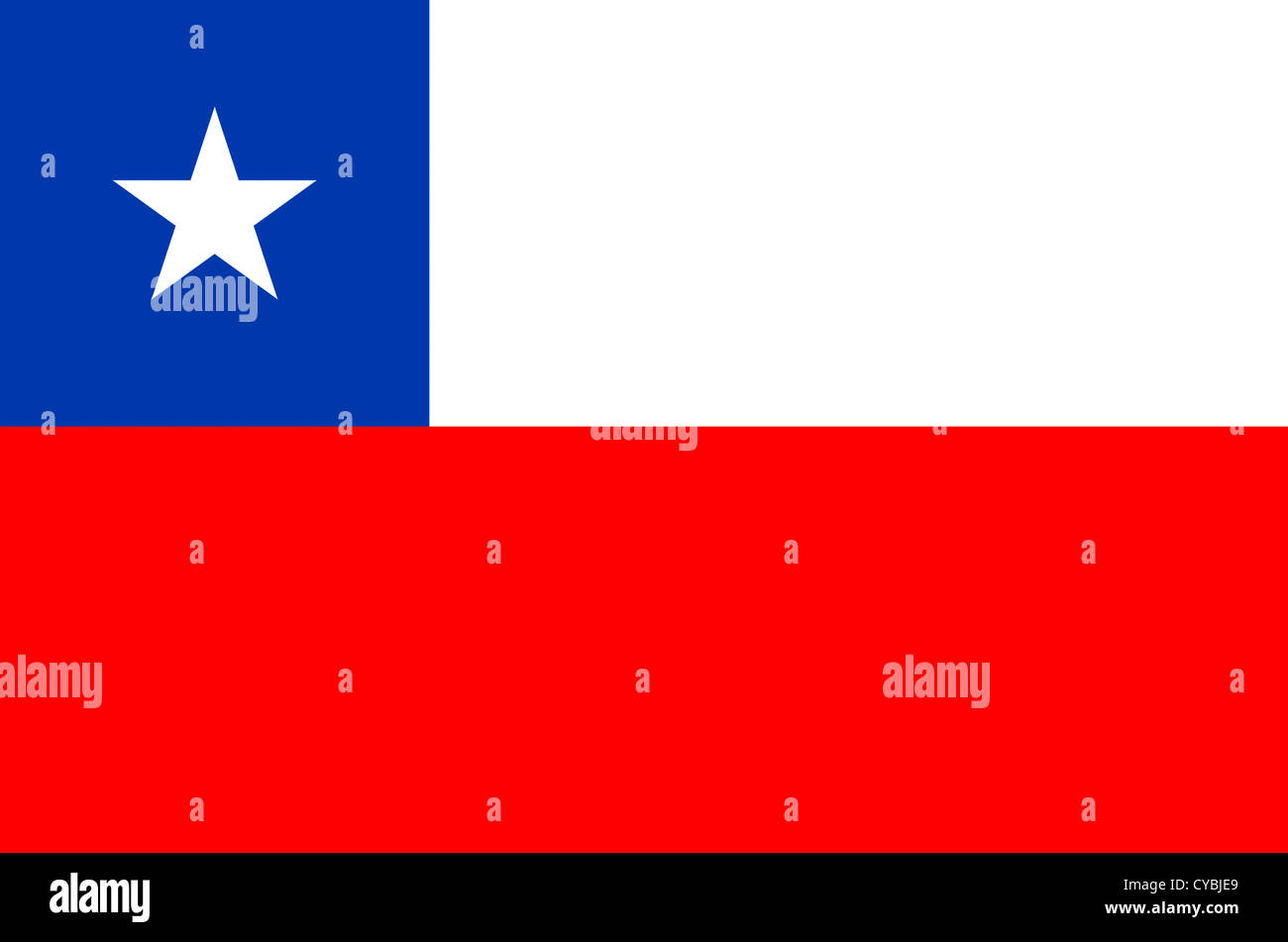 Nationalflagge der Republik Chile. Stockfoto