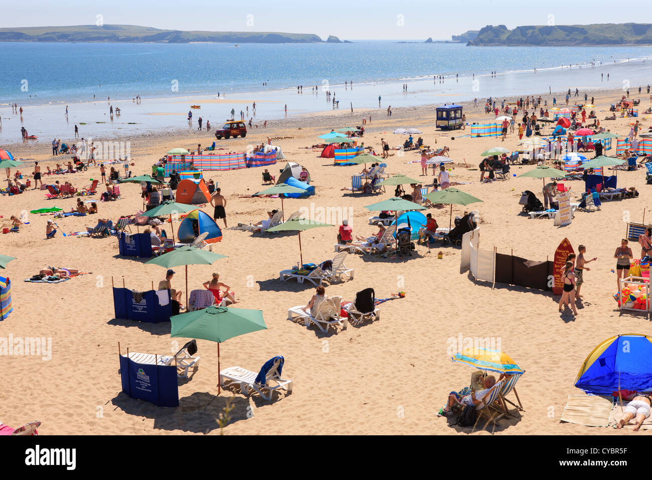 Südstrand Tenby Pembrokeshire Wales Stockfoto