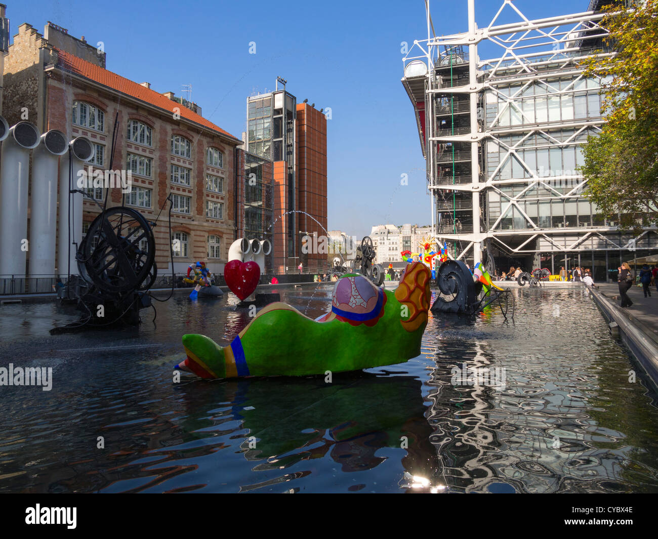 Strawinsky-Brunnen, Paris. Stockfoto