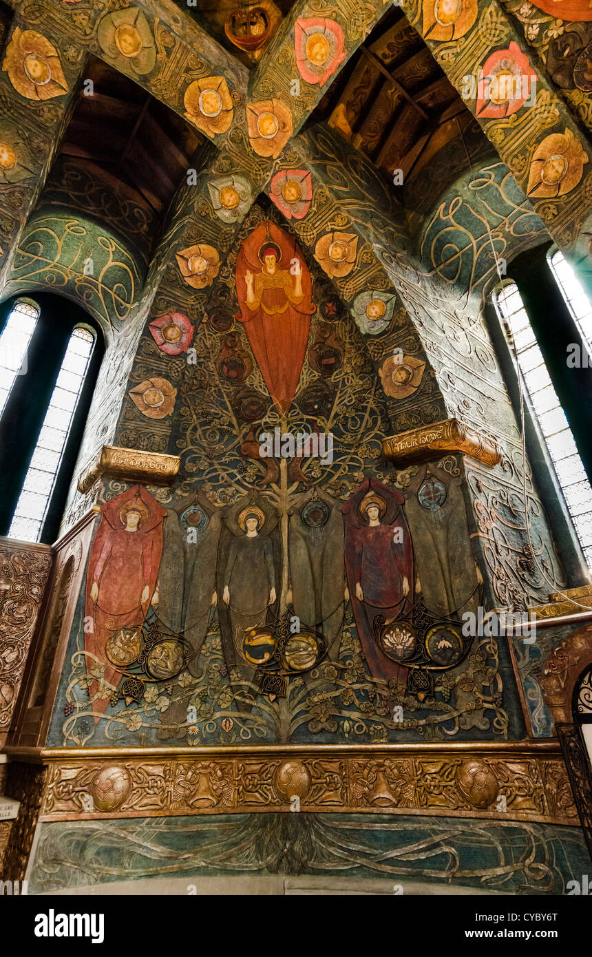 Jugendstil Interieur Watts Friedhofskapelle. Compton, Surrey Stockfoto