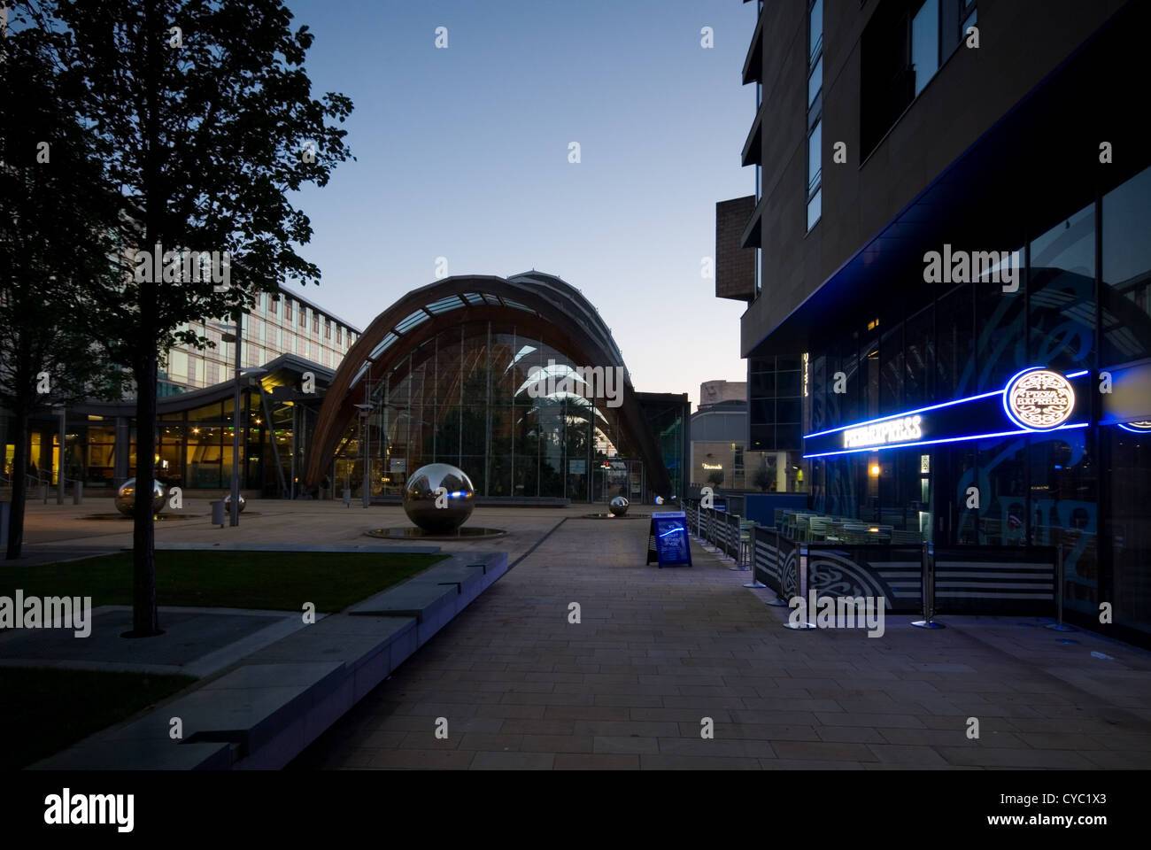 Sheffield Stadtzentrum - Wintergarten und St Pauls Area Stockfoto