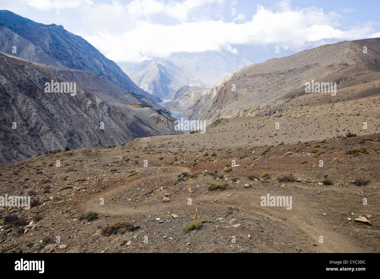 Leere Spur, Mustang District, Nepal Stockfoto