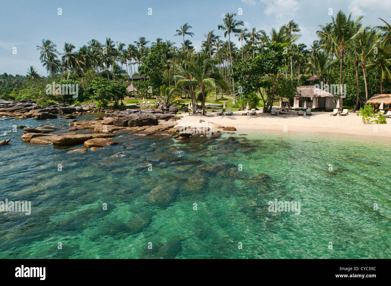 tropisches Paradies, leeren Strand auf Koh Kood Insel, Thailand Stockfoto