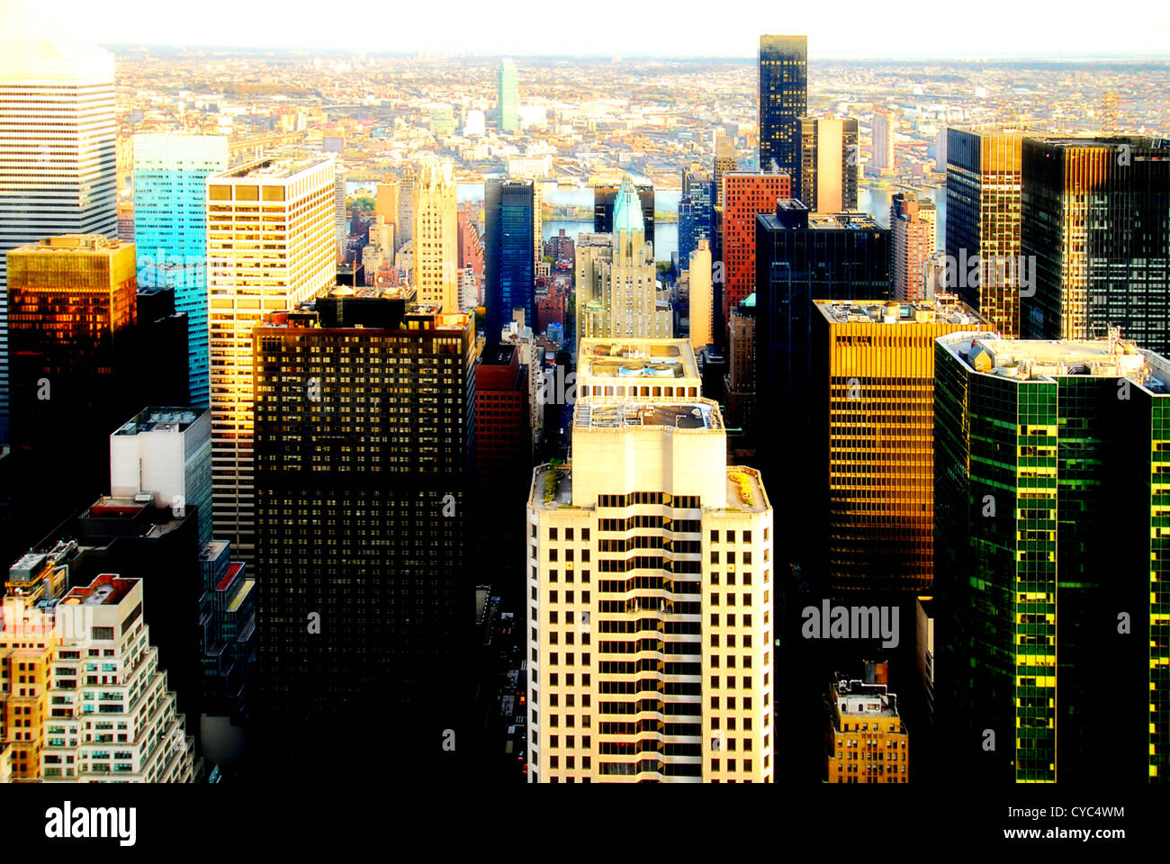 Blick vom Rockefeller Center, nördlichen Teil von Manhattan, NEw York City. Stockfoto