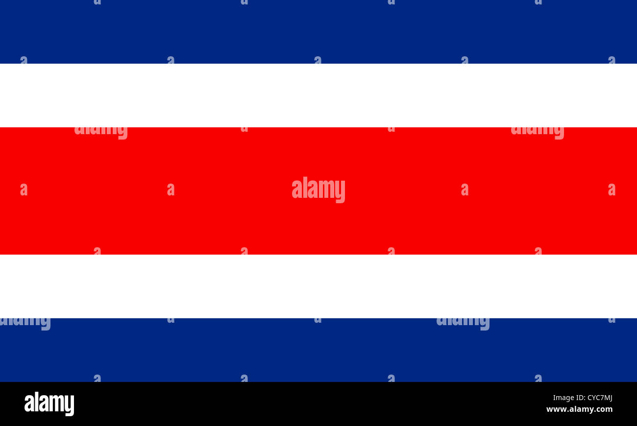 Nationalflagge der Republik von Costa Rica. Stockfoto