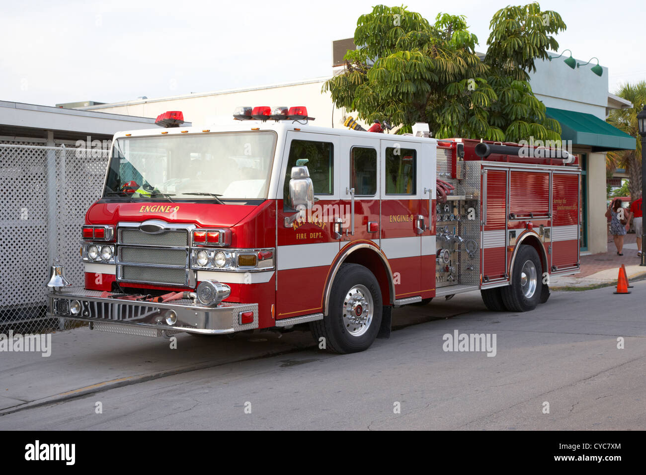 Key West Fire Dept Motor Fahrzeug Florida usa Stockfoto