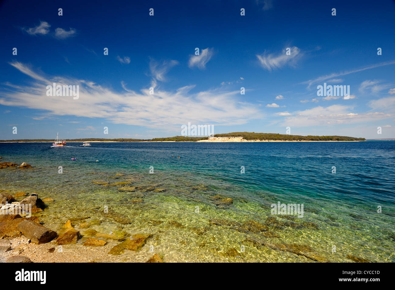 Brijuni-Inseln sind eine Gruppe von 14 kleinen Inseln im kroatischen Teil der nördlichen Adria Stockfoto