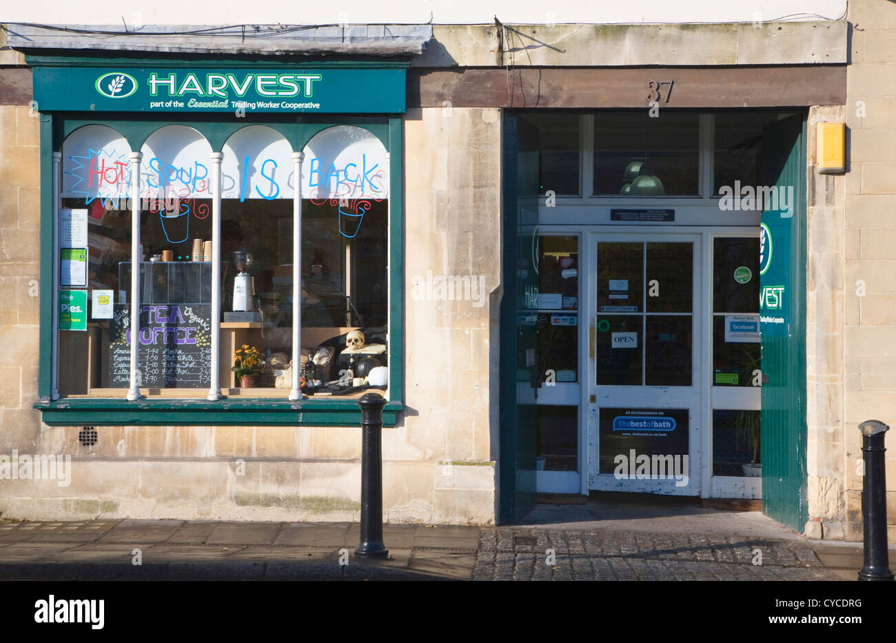 Ernte Shop Walcot Street, Bath, Somerset, England Stockfoto