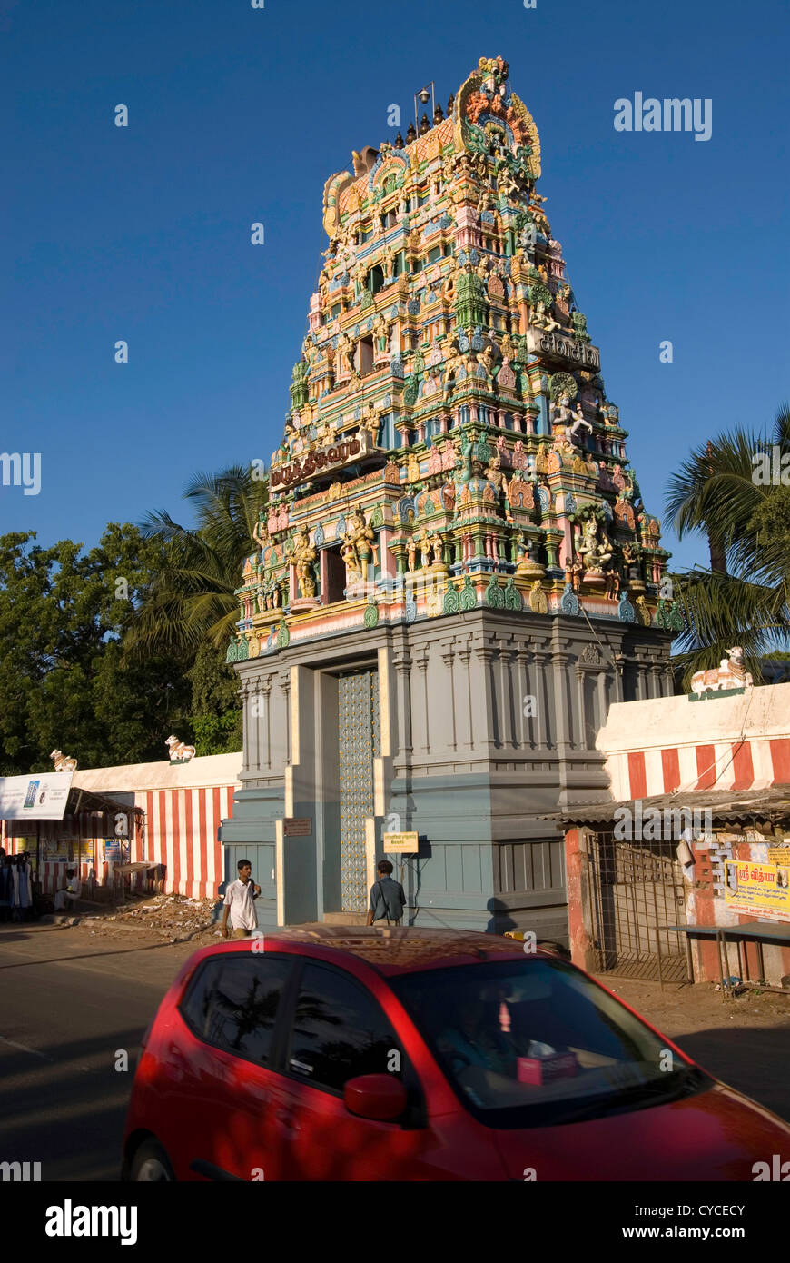 Marundeeswarar Tempel in Thiruvanmiyur, Chennai, Tamil Nadu, Indien. Stockfoto