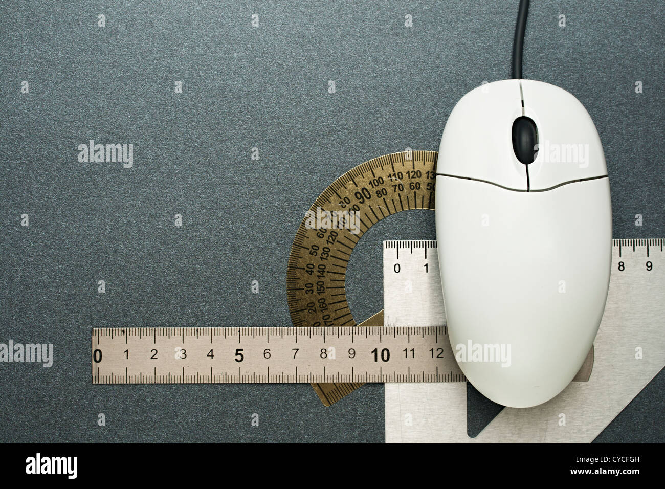 Computer-Maus und Ausarbeitung-tools Stockfoto Computer-Maus und Ausarbeitung-tools Stockfoto