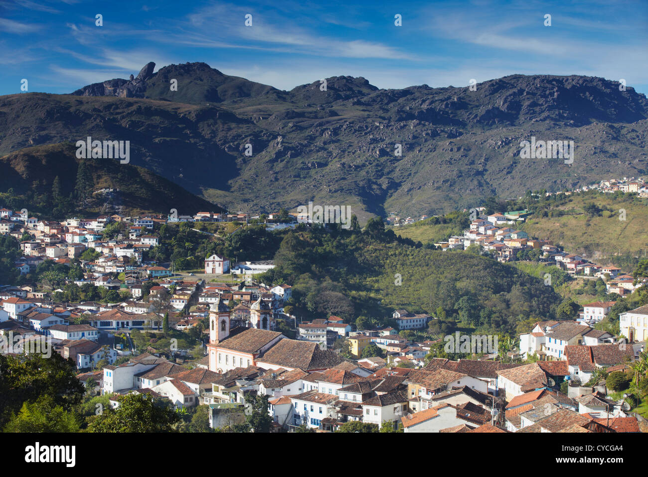 Ansicht von Ouro Preto (UNESCO Weltkulturerbe), Minas Gerais, Brasilien Stockfoto