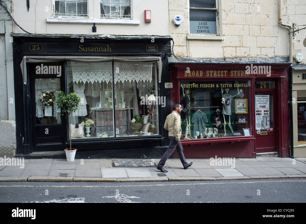Dorfladen Fronten Broad Street Bradford on Avon Stockfoto