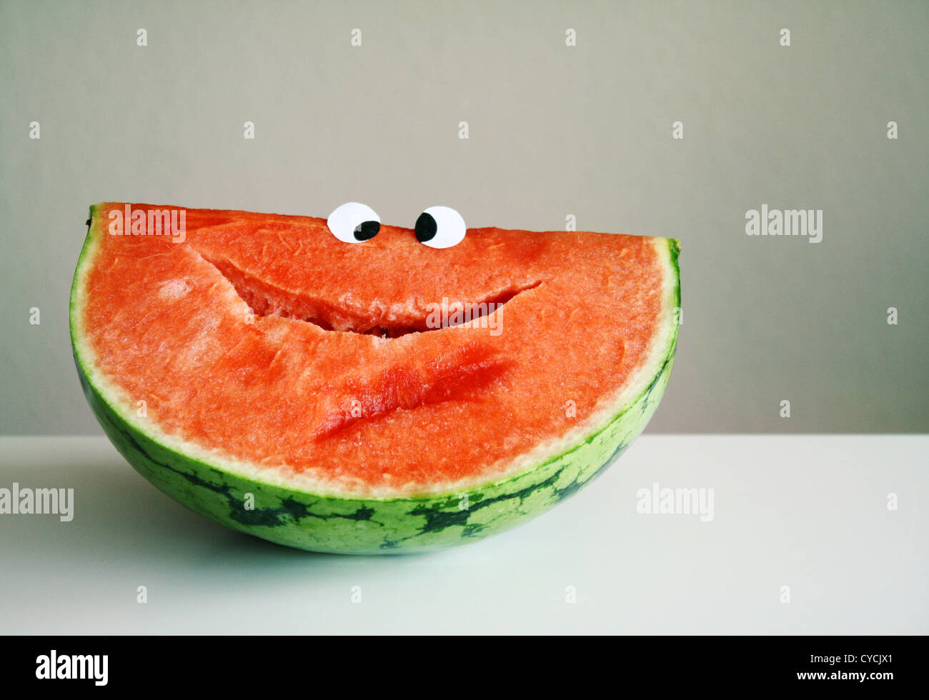 lächelnd, Obst, Wassermelone Stockfoto