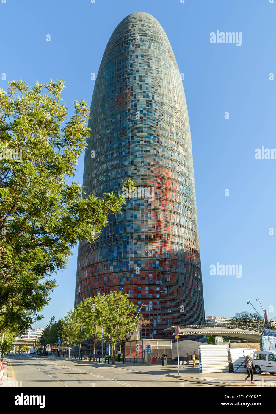 Torre Agbar vom Architekten Jean Nouvel, Barcelona Stockfoto