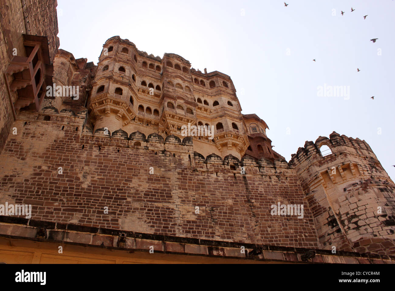 Balkone Mehrangarh Fort Jodhpur, Rajasthan, Stockfoto