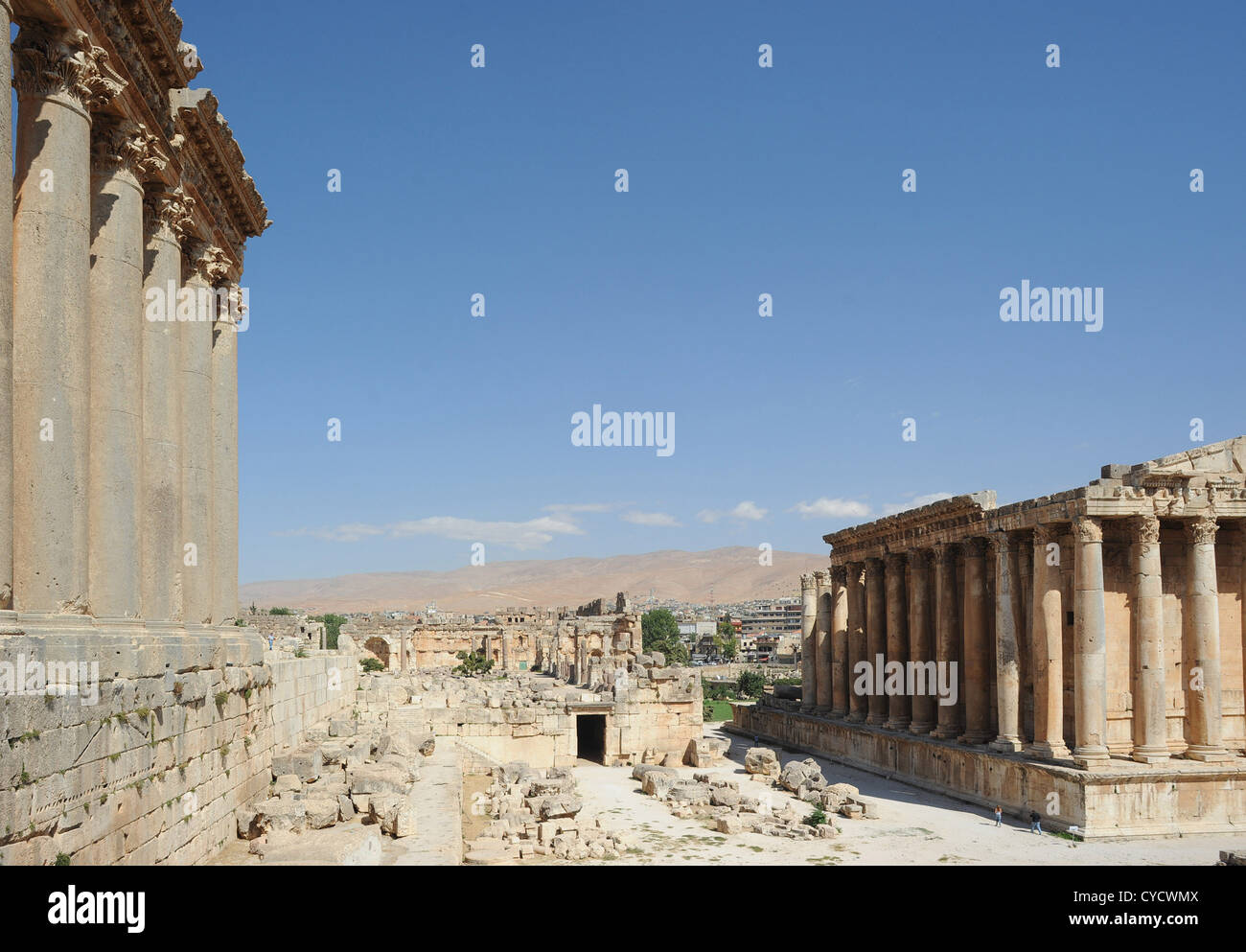 Tempel-Ruinen von Baalbek im Libanon. Stockfoto