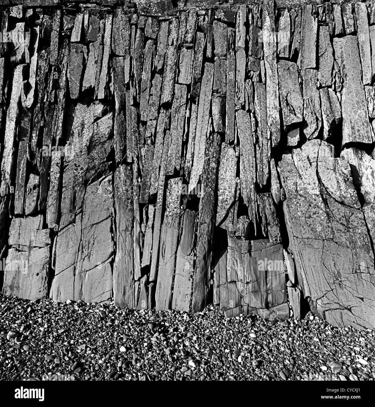 Traditionelle Stein Ufermauer, Co Down, Nordirland Stockfoto