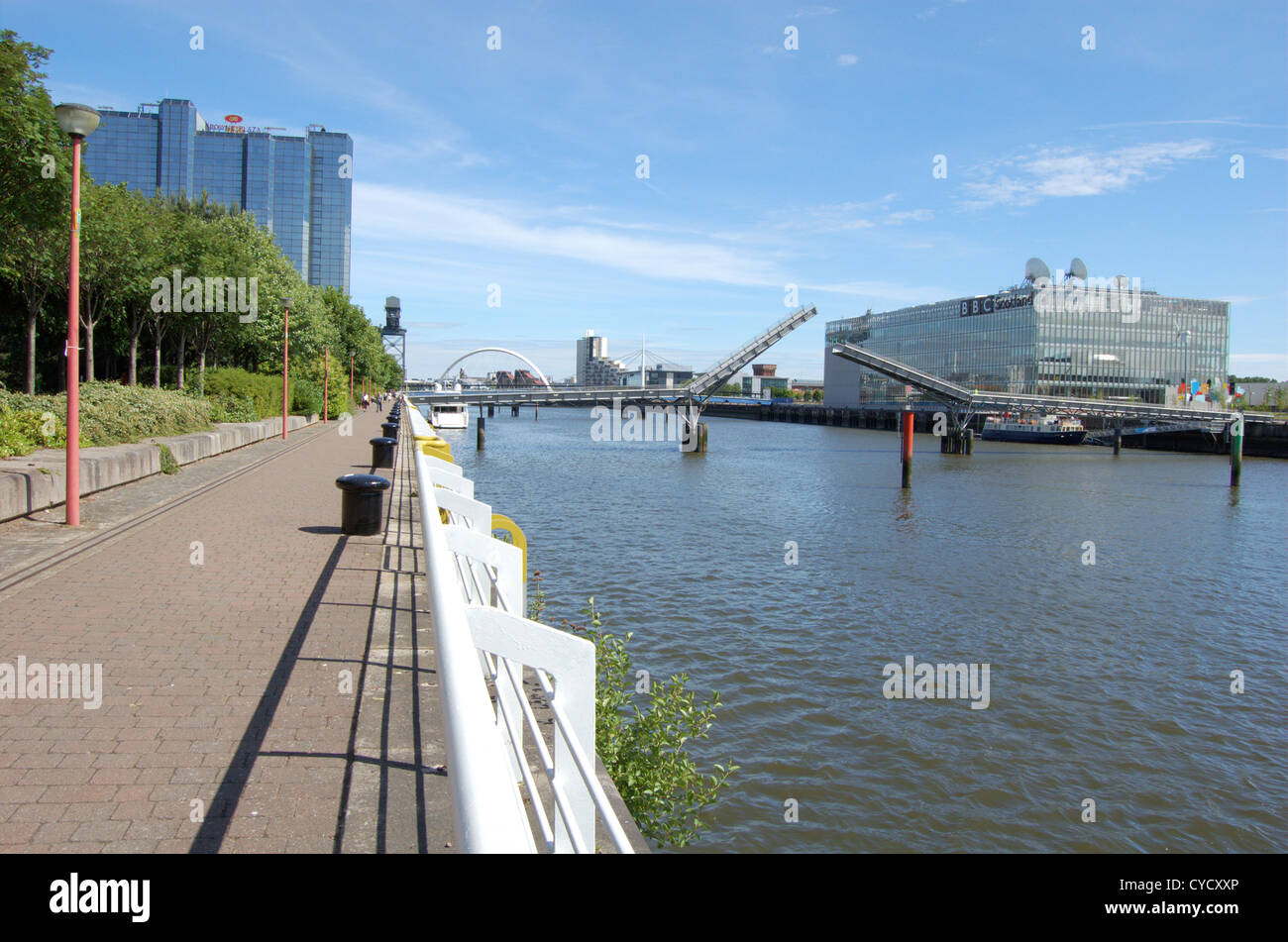 Fluss Clyde Waterfront in Glasgow, Schottland. Editorial nur 20. Juni 2010 Stockfoto