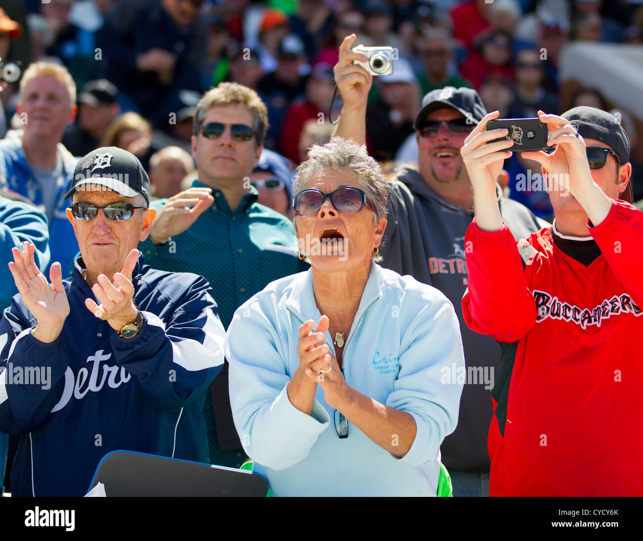 Baseball-Fans bei einem Spiel in Tampa, Florida Stockfoto
