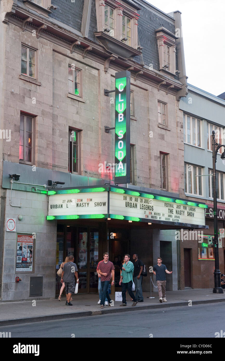 Außenaufnahme der Soda-Club, ein Musik-Treffpunkt befindet sich in Montreal, Québec, Kanada. Stockfoto