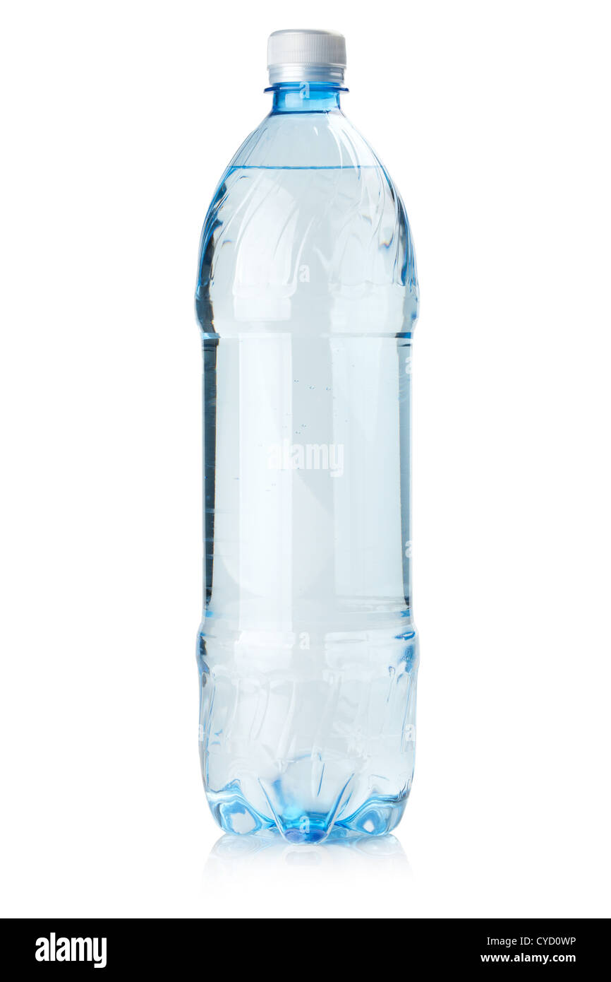 Flasche Soda Wasser. Isoliert auf weißem Hintergrund Stockfoto