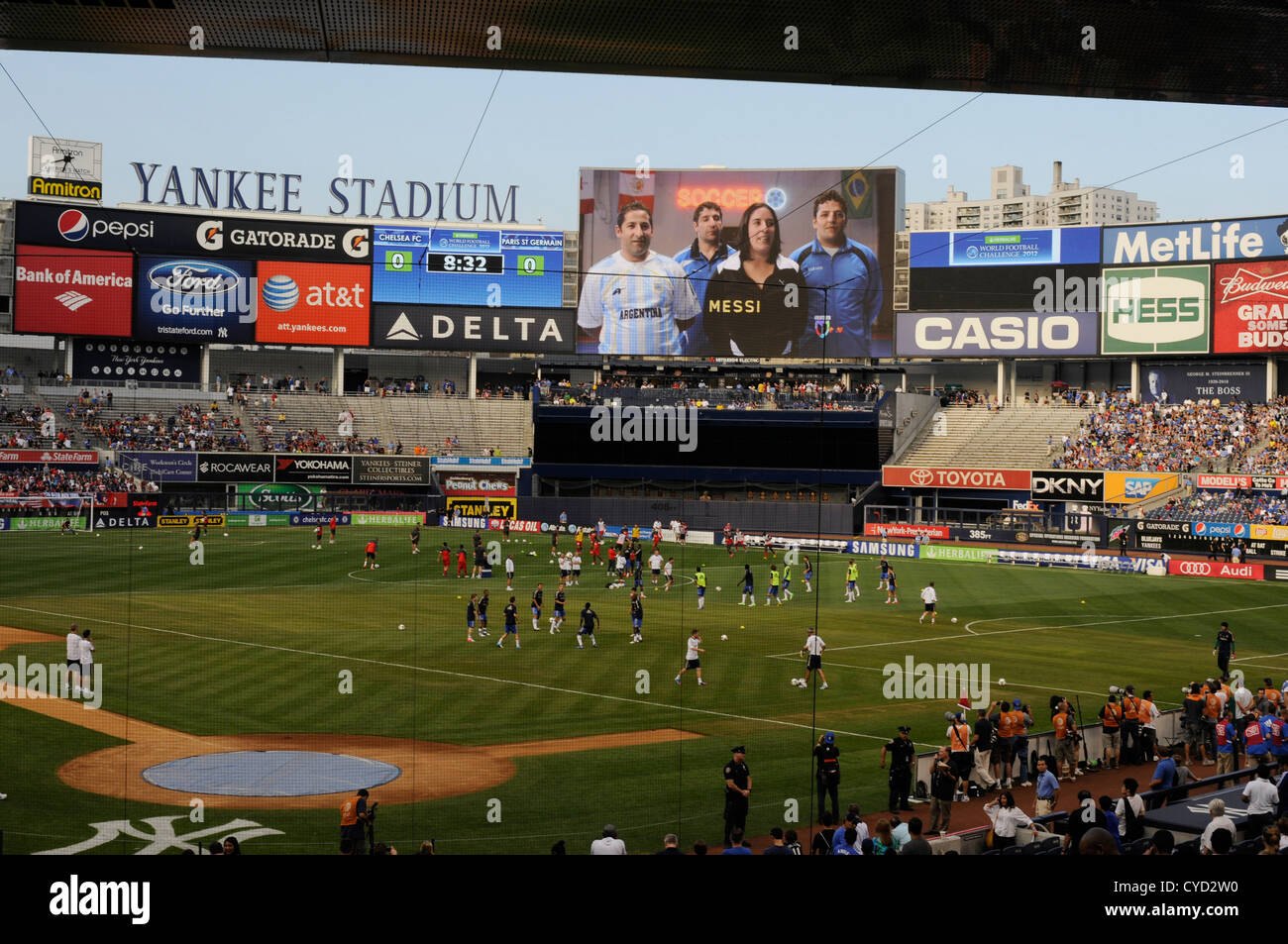 Chelsea Football Club spielen Paris Saint-Germain auf ihrer Tour vor der Saison von Amerika im Yankee Stadium in New York City, USA. Stockfoto