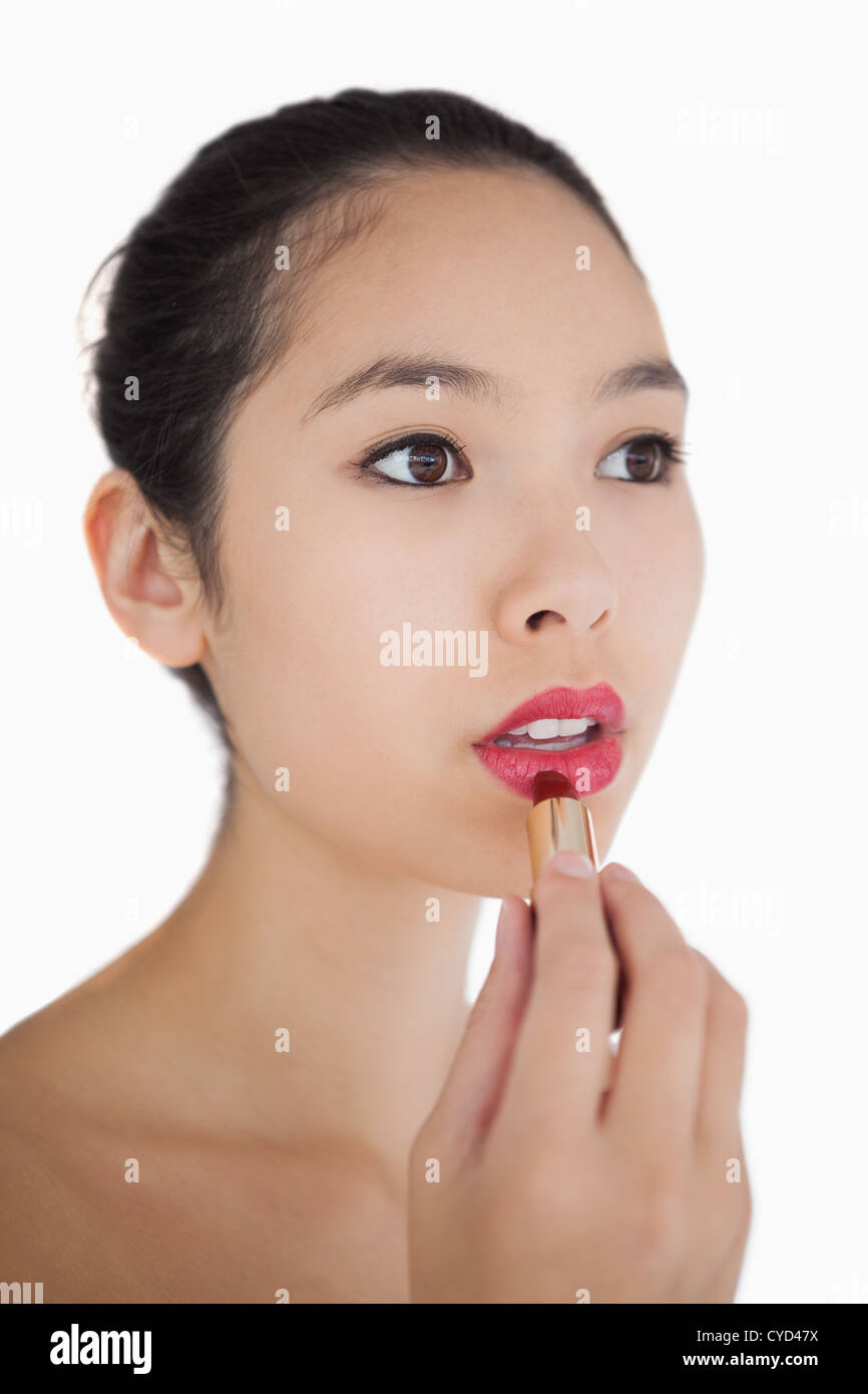 Frau Rosa Lippenstift Stockfoto