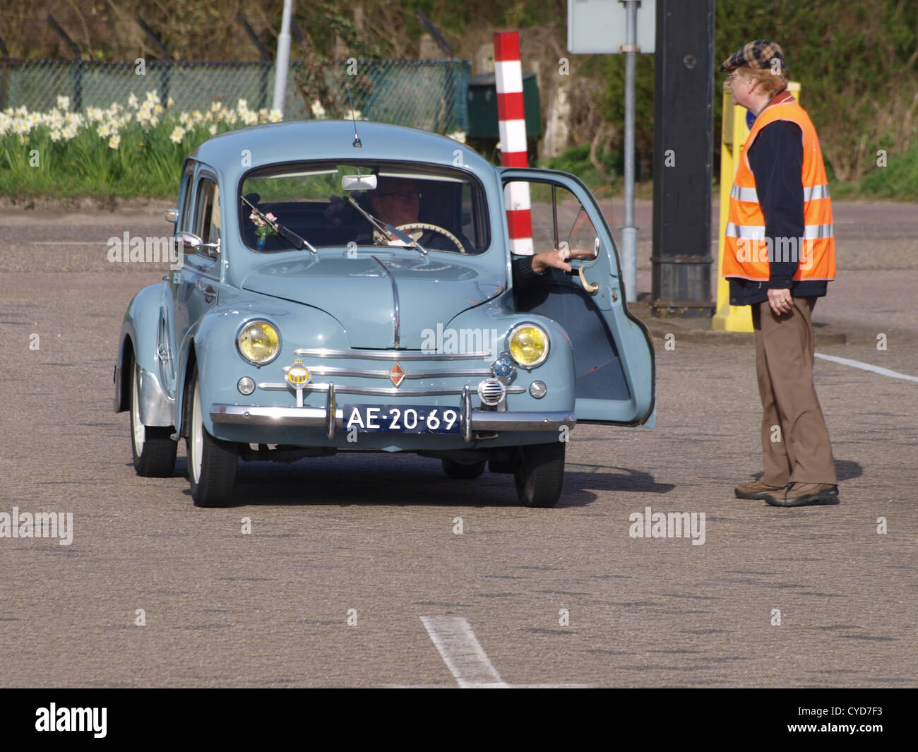 Leichte blaue Renault 4CV Stockfoto