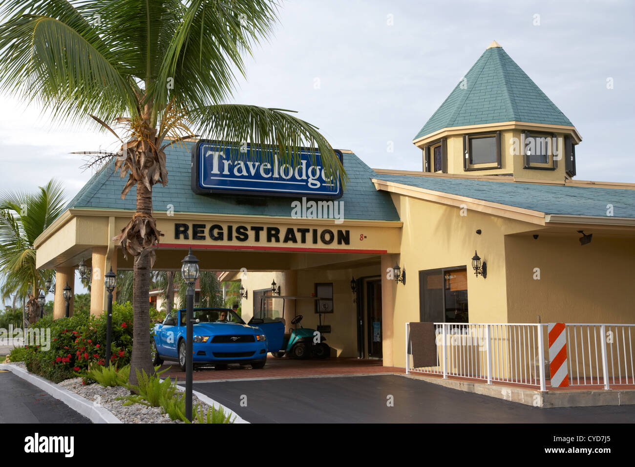 Mietwagen in Travelodge Motel Anmeldebereich homestead Florida City usa Stockfoto