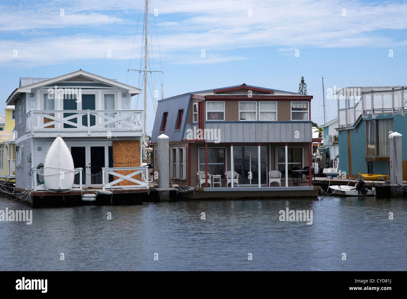 schwimmende Häuser Key West Florida Usa Hafen Stockfoto