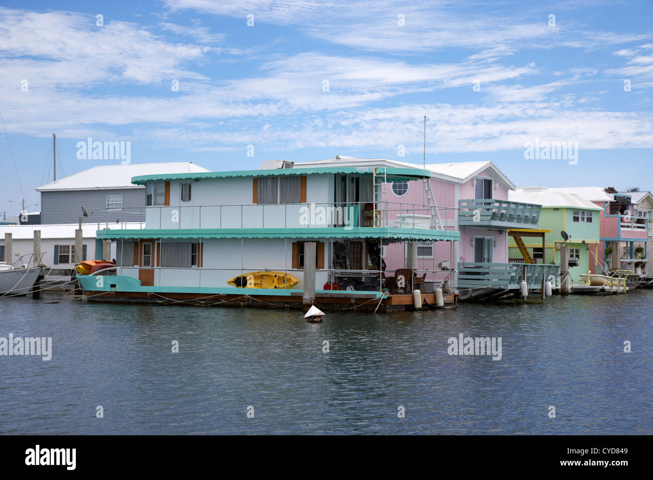schwimmende Häuser Key West Florida Usa Hafen Stockfoto