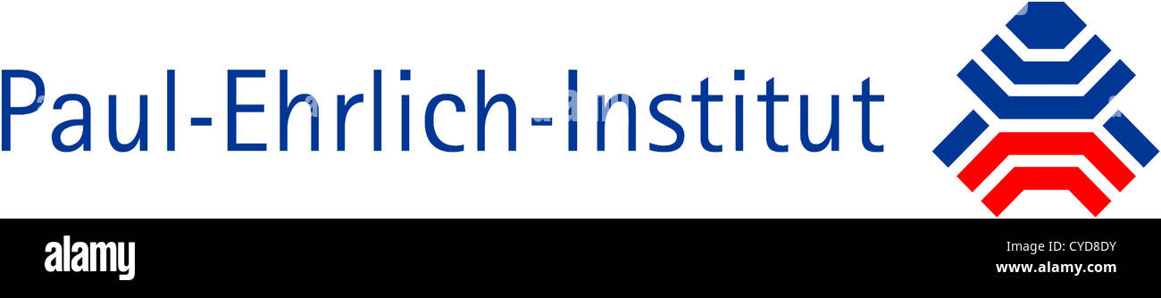 Das deutsche Bundesinstitut für Impfstoffe und biomedizinische Arzneimittel - Paul-Ehrlich-Institut-Logo. Stockfoto