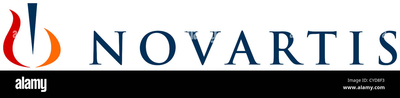 Logo der Schweizer Pharmakonzern Novartis AG mit Sitz in Basel. Stockfoto