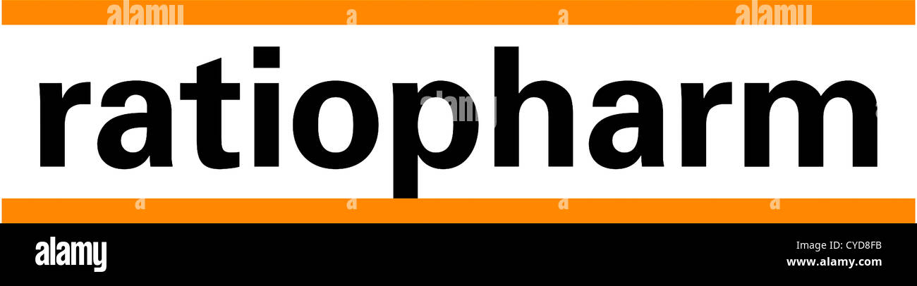 Logo des deutschen Pharma-Unternehmen Ratiopharm mit Sitz in Ulm. Stockfoto