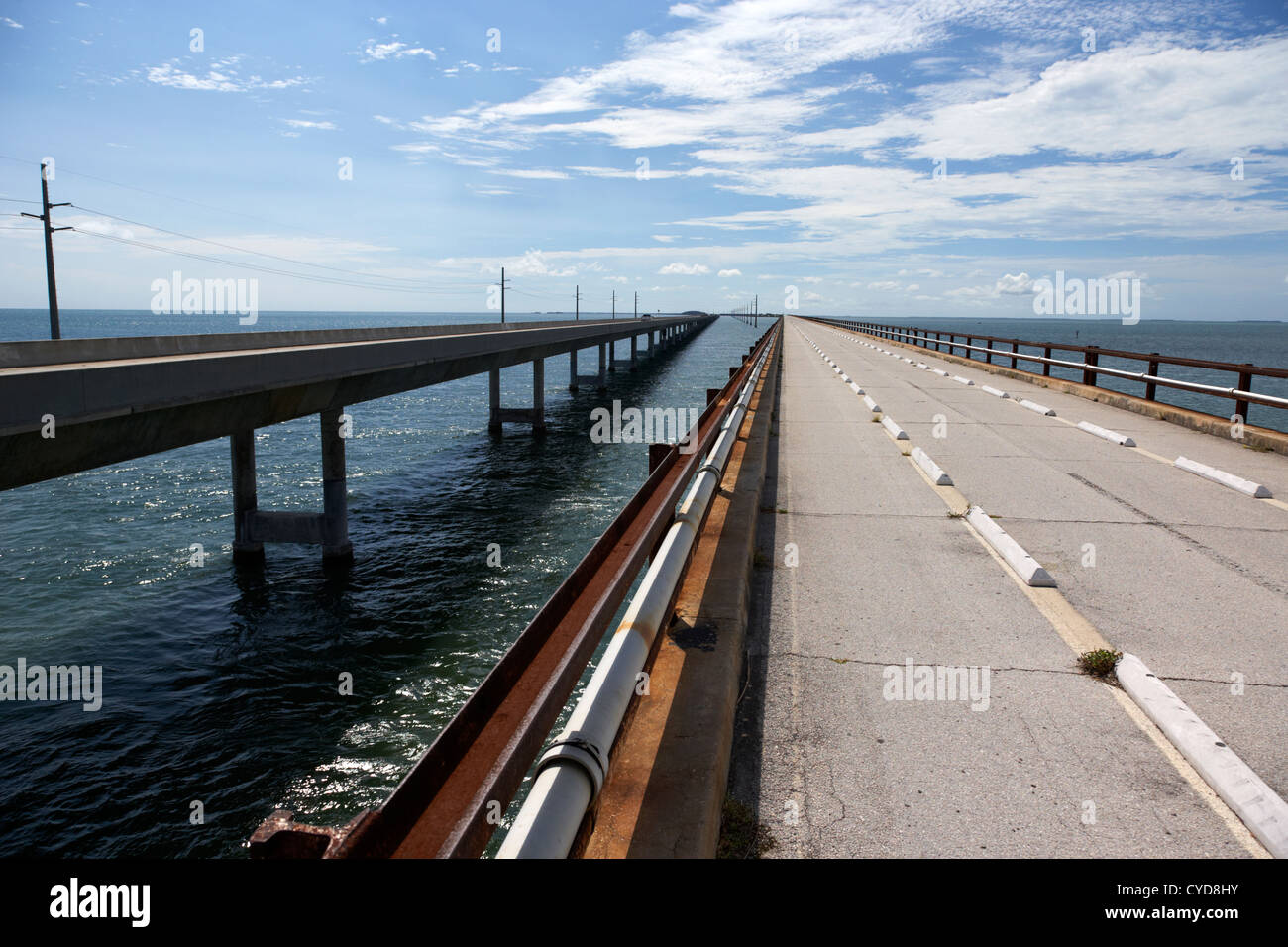 über alte und neue sieben Meile Brücke Marathon in den Florida keys Stockfoto