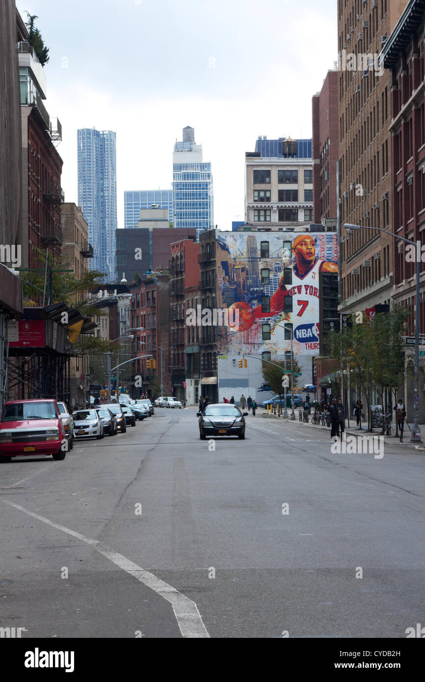 NEW YORK, NY - 31. Oktober 2012: Straßen in der Blackout-Zone in Lower Manhattan liegen unheimlich desertierten in New York, NY, am 31. Oktober 2012. Stockfoto