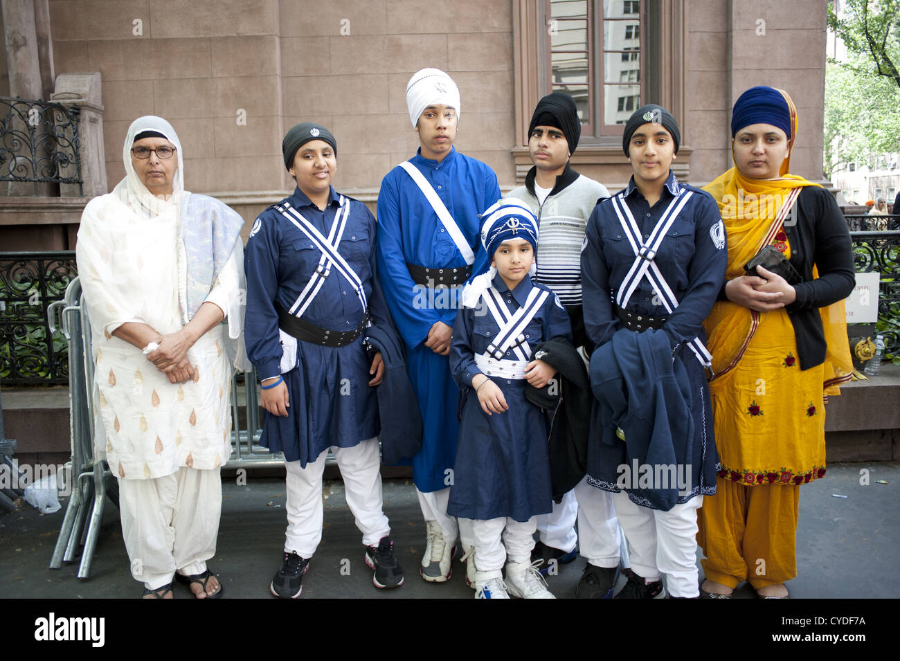 Sikhs besuchen die 25. jährliche Sikh Day Parade auf der Madison Avenue in Manhattan, Stockfoto