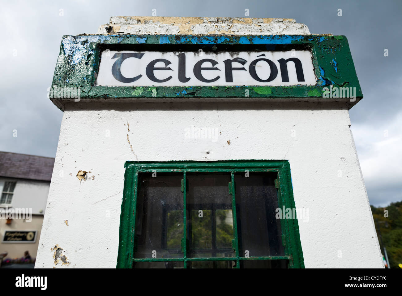 Telefonzelle in Enniskerry Dorf, County Wicklow, Ireland Stockfoto