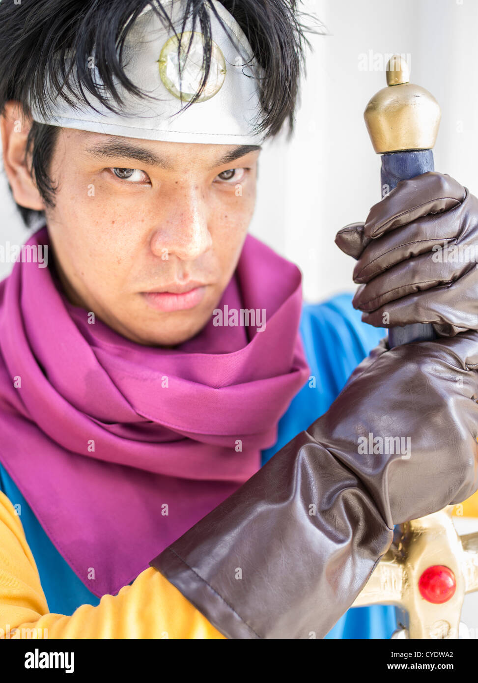 Lokale Inselbewohner kleiden wie ihre Lieblings-Manga oder Anime-Figuren für Mihama Manga Expo in Chatan, Okinawa, Japan. Stockfoto