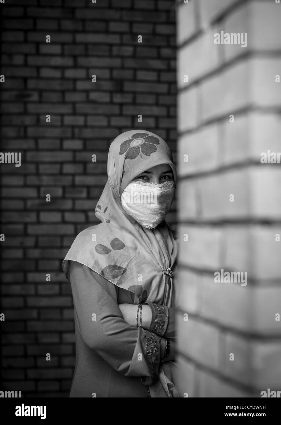 Junge Frau Uyghur, Keriya, Xinjiang Uyghur autonome Region, China Stockfoto