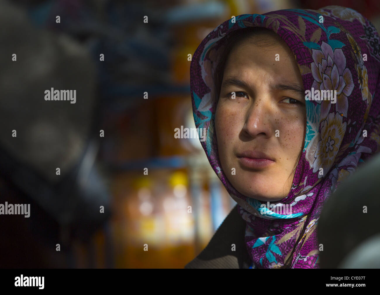 Uyghur Frau, Kashgar, Xinjiang Uyghur autonome Region, China Stockfoto