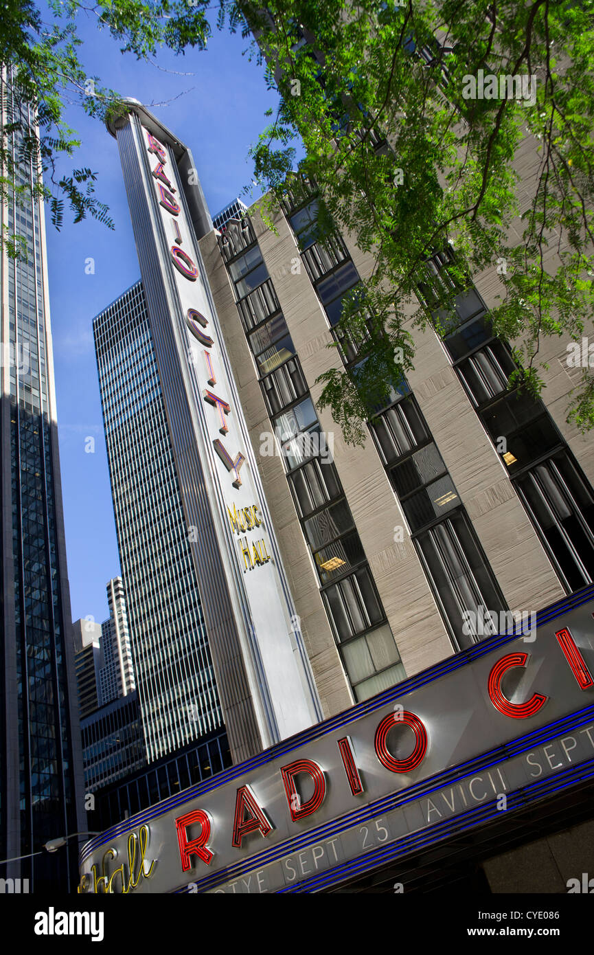 Außenseite der Radio City Music Hall, Manhattan, New York, USA Stockfoto