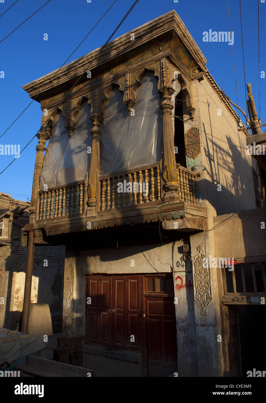 Alten Uyghur Haus, Yarkand, Xinjiang Uyghur autonome Region, China Stockfoto