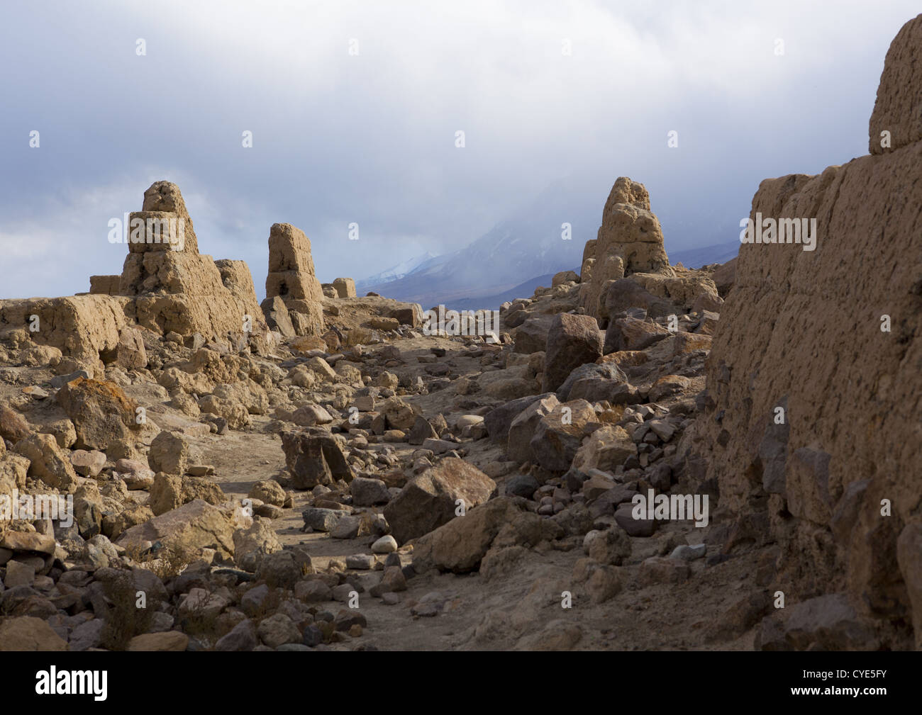 Ruinen von Tashkurgan Fort, Tashkurgan, Xinjiang Uyghur autonome Region, China Stockfoto
