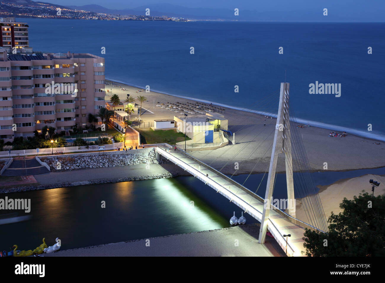Fuengirola in der Abenddämmerung, Costa del Soal, Andalusien Spanien Stockfoto