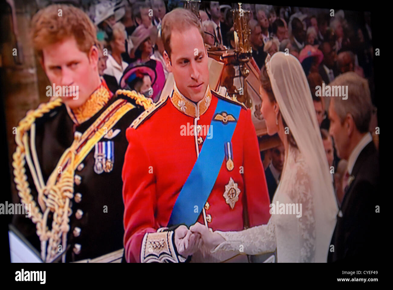 Königliche Hochzeit von Prinz William und Catherine Middleton, Herzog und die Herzogin von Cambridge. Freitag, 29. April 2011. TV / neu zu erfassen. Stockfoto