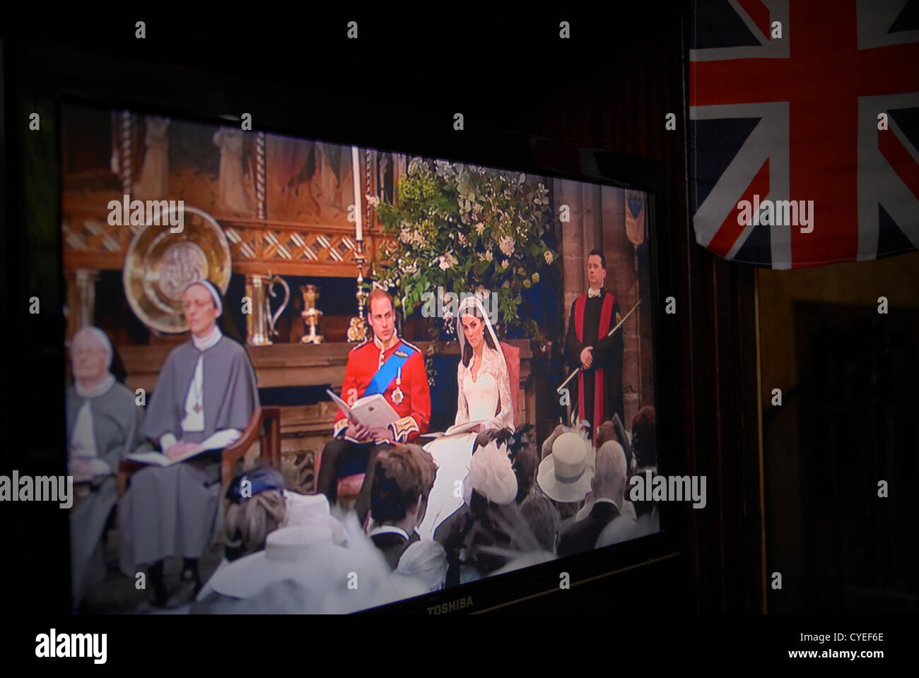 Königliche Hochzeit von Prinz William und Catherine Middleton, Herzog und die Herzogin von Cambridge. Freitag, 29. April 2011. TV / neu zu erfassen. Stockfoto