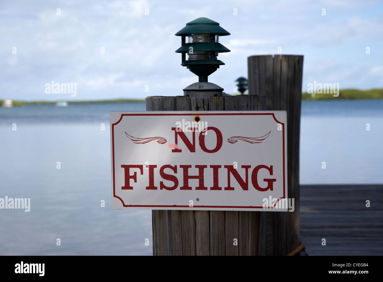 keine Spur von Fischen am privaten Steg Islamorada keys Florida Usa Stockfoto